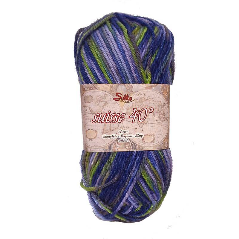 Lana SUISSE COLOR - Silke - Colore: 539 - BLUETTE VERDE MIX - by LacariaRicami.Store