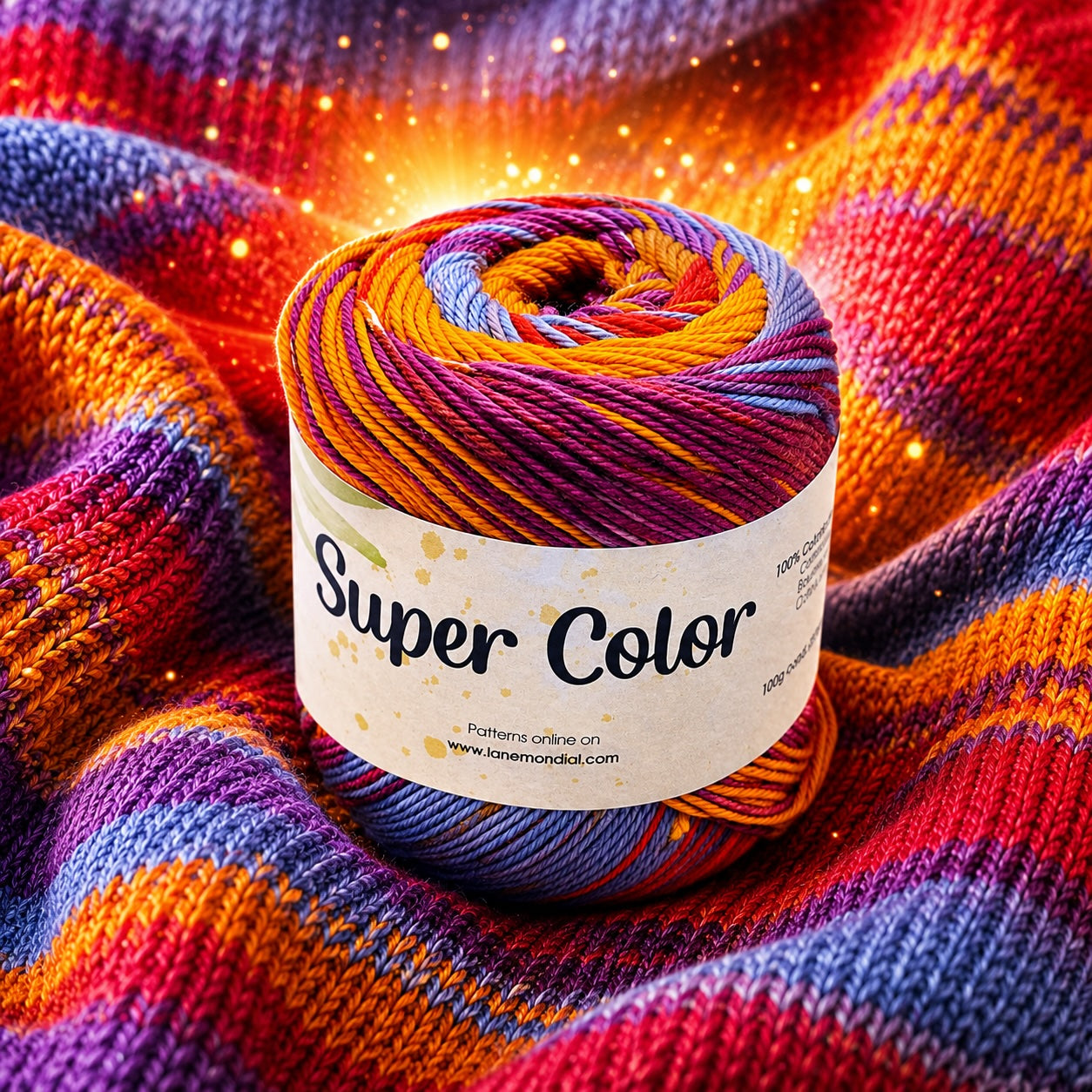 Cotone SUPER COLOR - MONDIAL - Colore: 444 - ARANCIO VIOLA ROSSO INDACO - by LacariaRicami.Store