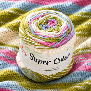 Cotone SUPER COLOR - MONDIAL - Colore: 456 - PANNA VERDE ROSA AZZURRO - by LacariaRicami.Store