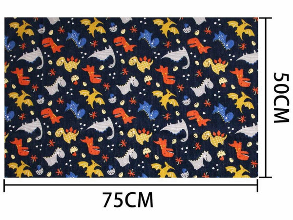50x75 - COTONE - DINOSAURI BLU