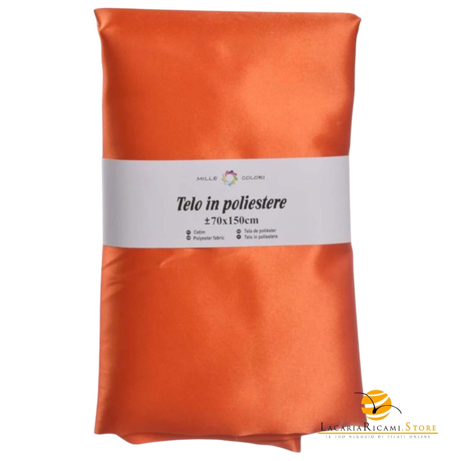 TELO In Poliestere Per BORSE - Colore: 70x150 - ARANCIO FLUO - by LacariaRicami.Store