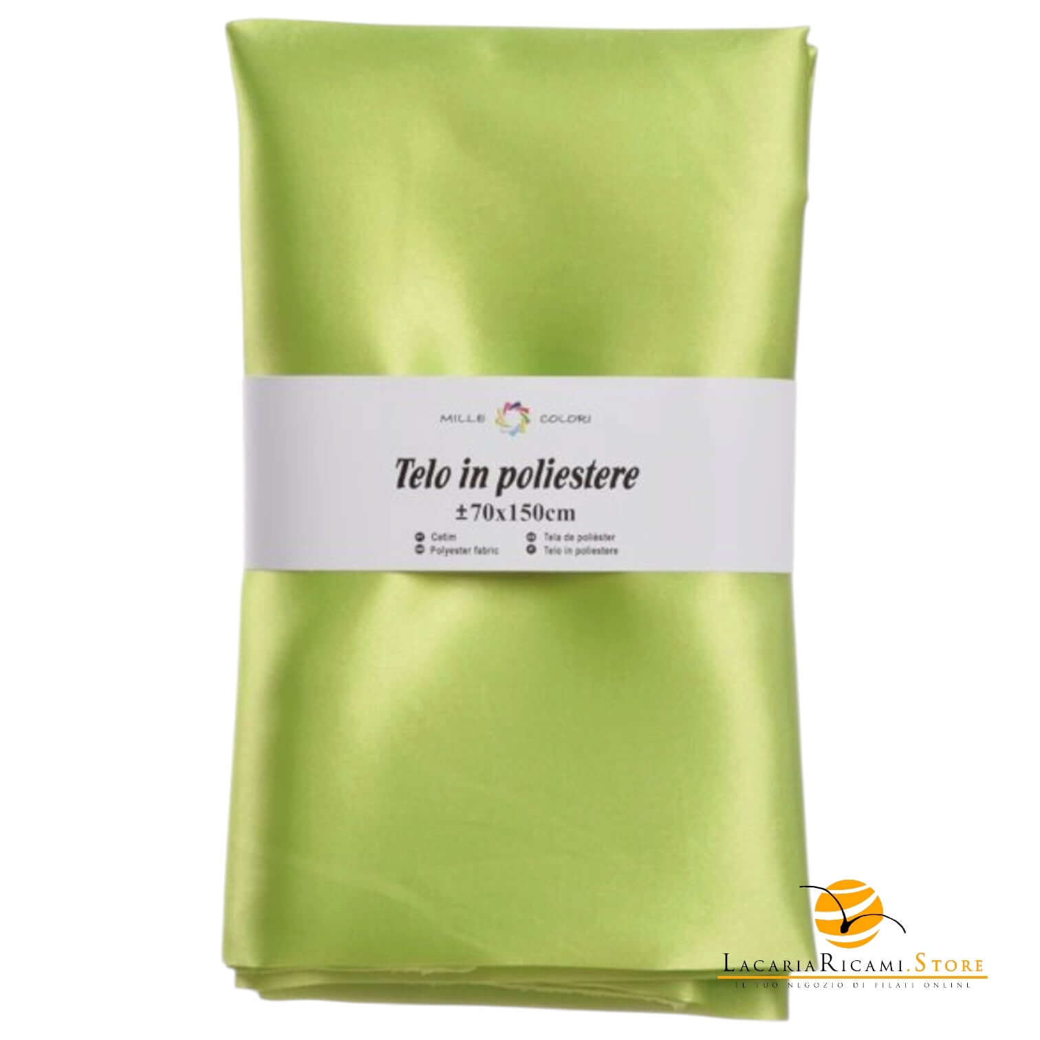 TELO In Poliestere Per BORSE - Colore: 70x150 - VERDE MELA - by LacariaRicami.Store