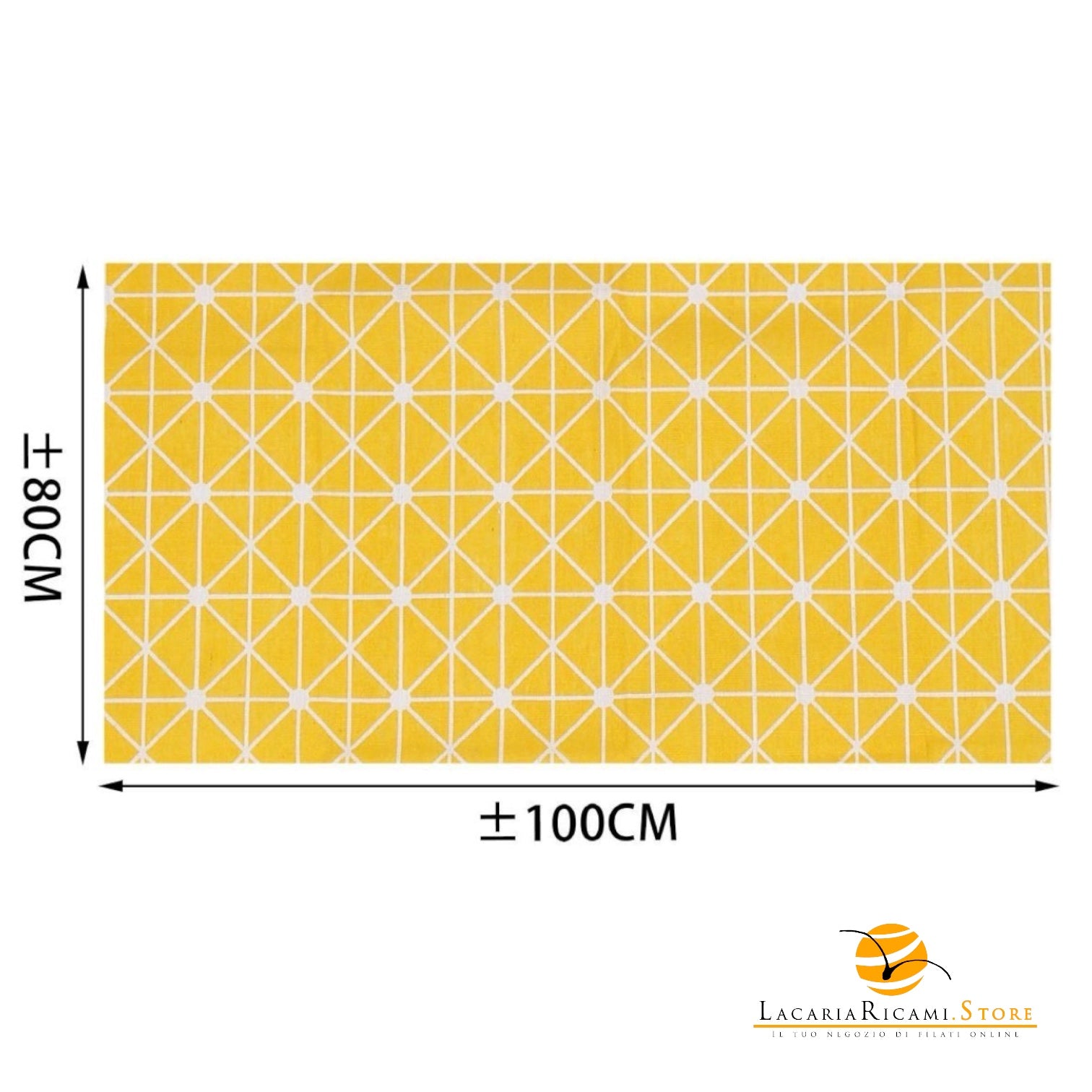 TELO In Tessuto Per BORSE - Colore: 80x100 Cm - COTONE - QUADRATI GIALLO - by LacariaRicami.Store