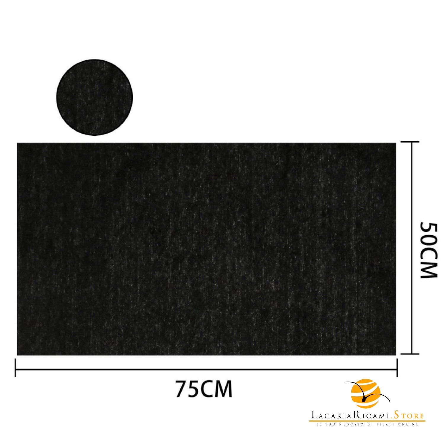 TELO In Tessuto Per BORSE - Colore: 50x75 - COTONE - NERO - by LacariaRicami.Store