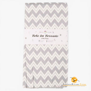 TELO In Tessuto Per BORSE - Colore: 50x75 - COTONE - ONDE GRIGIO - by LacariaRicami.Store