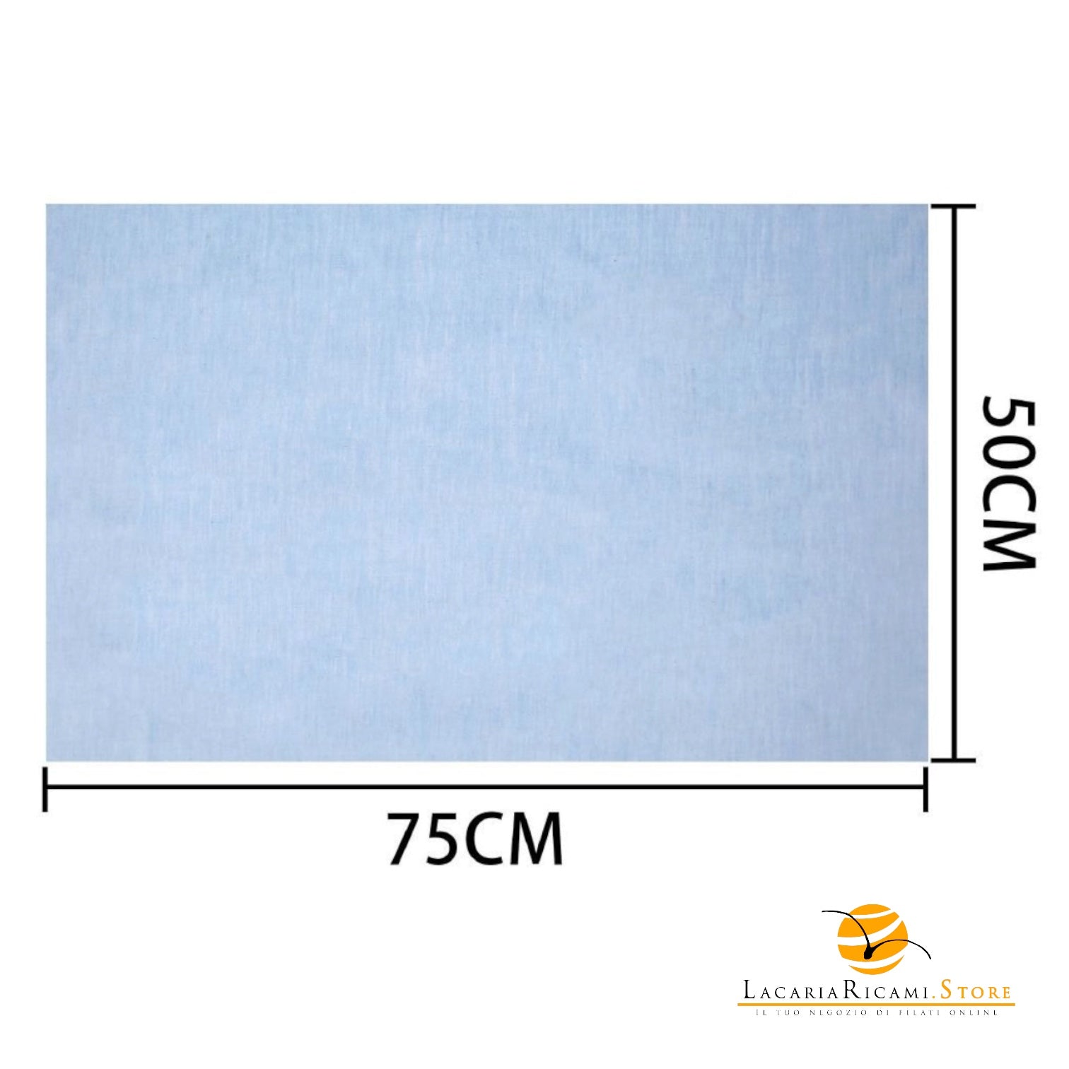 TELO In Tessuto Per BORSE - Colore: 50x75 - COTONE - CELESTE - by LacariaRicami.Store