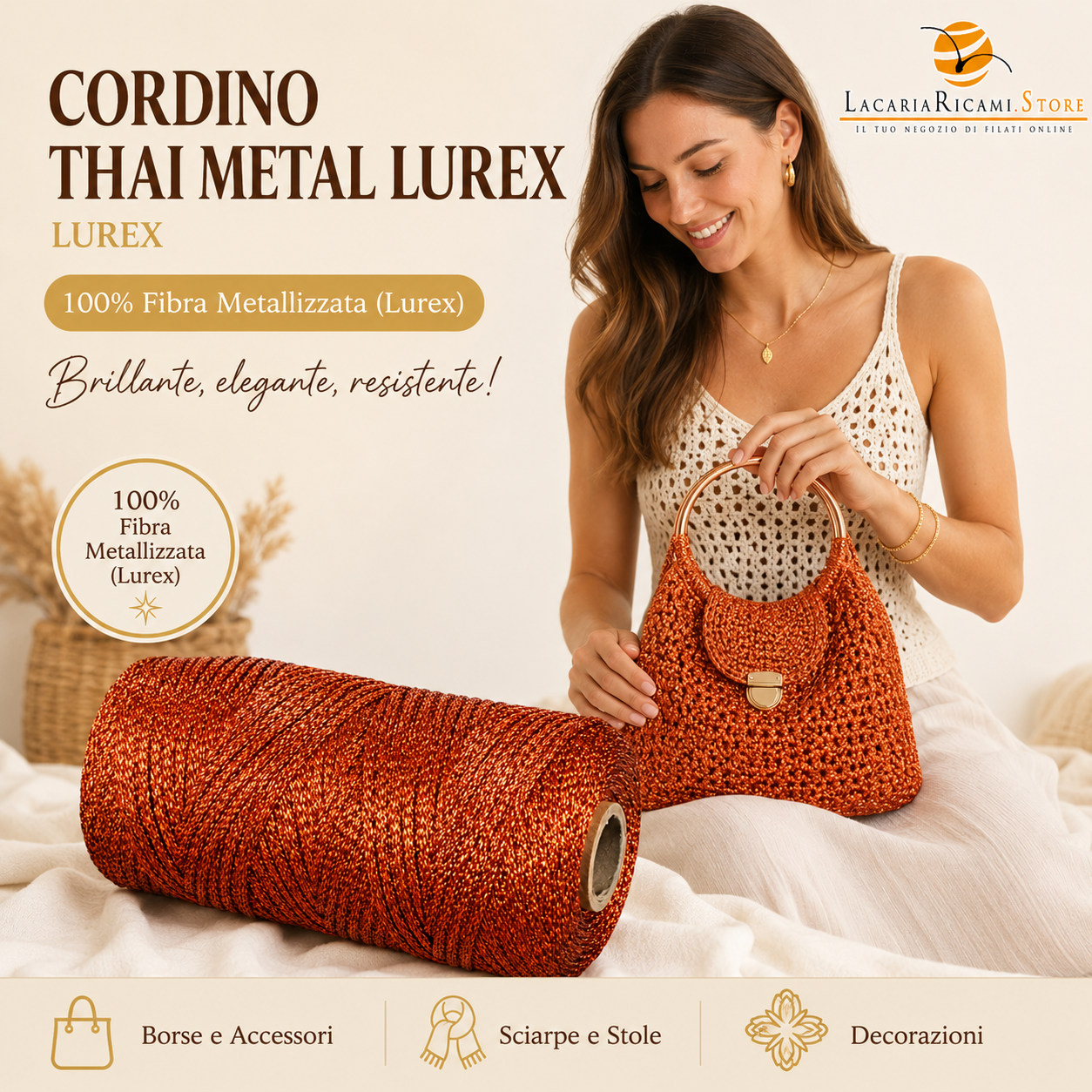 Cordino Thai Metal Lurex - Colore: - by LacariaRicami.Store
