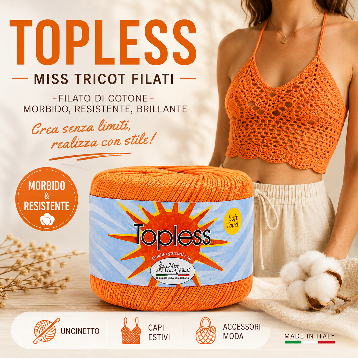 Cotone TOPLESS - Miss Tricot Filati - Colore: - by LacariaRicami.Store