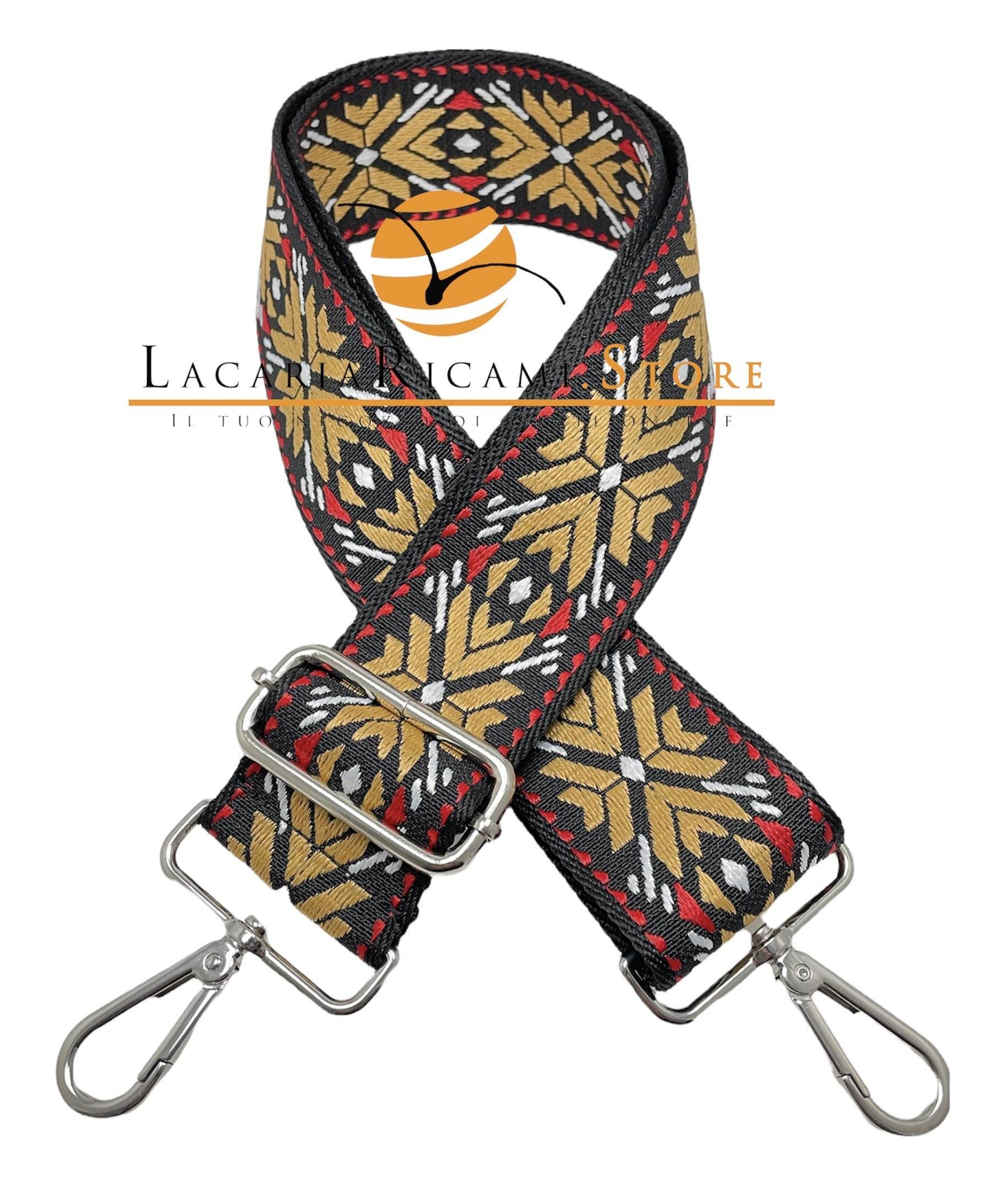 TRACOLLA COLORATA PER BORSA LARGA = 50 mm - - LacariaRicami.Store