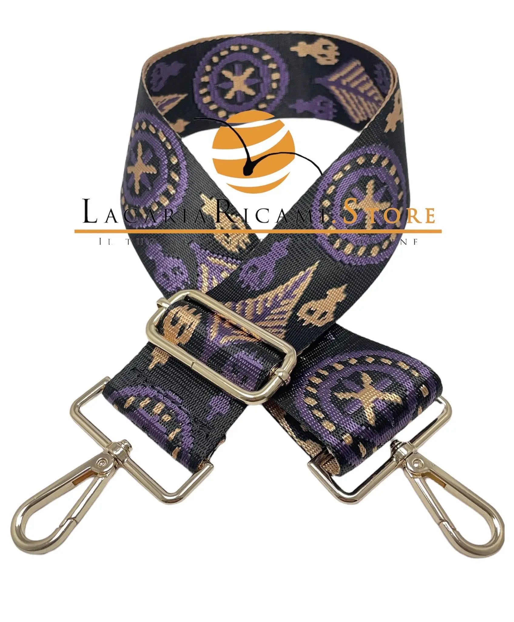TRACOLLA COLORATA PER BORSA LARGA = 50 mm - - LacariaRicami.Store