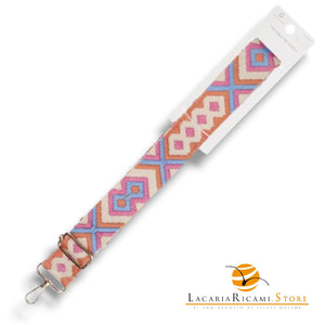 TRACOLLA Colorata Per BORSA LARGA = 38 mm - Colore: 801109 - FUCSIA-ARANCIO ORO - by LacariaRicami.Store