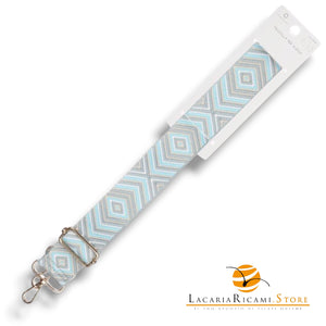 TRACOLLA Colorata Per BORSA LARGA = 38 mm - Colore: 801114 - MIX CELESTE ORO - by LacariaRicami.Store