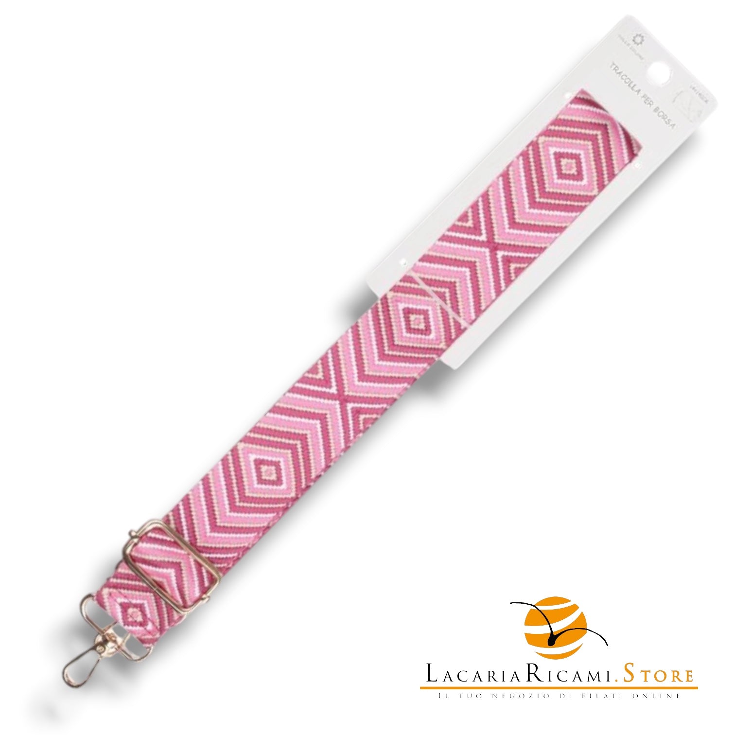 TRACOLLA Colorata Per BORSA LARGA = 38 mm - Colore: 801114 - MIX FUCSIA ORO - by LacariaRicami.Store