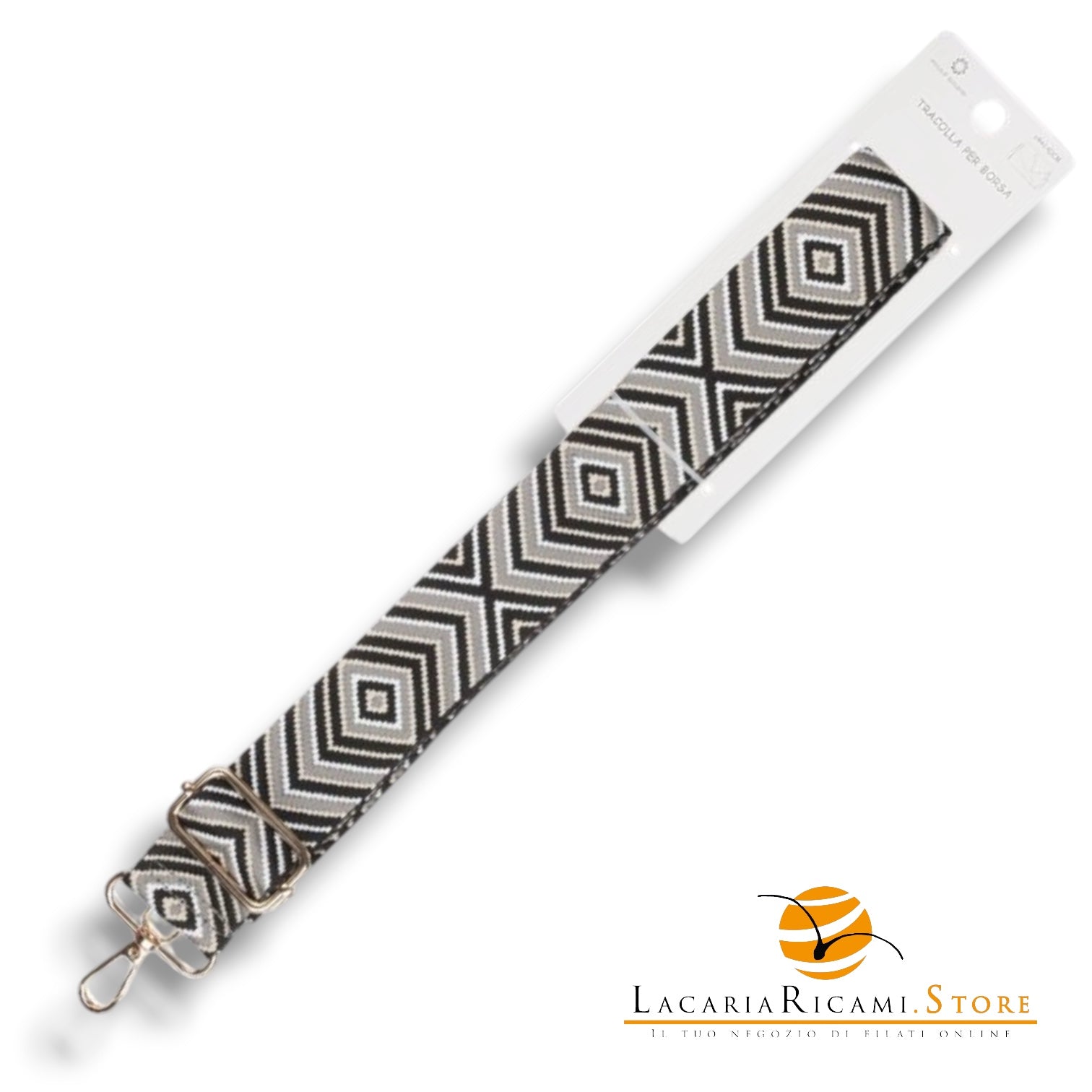 TRACOLLA Colorata Per BORSA LARGA = 38 mm - Colore: 801114 - MIX NERO ORO - by LacariaRicami.Store