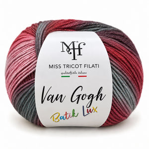 MICROFIBRA Van Gogh Batik Lux – Miss Tricot Filati - Colore: 62 - BORDEAUX GRIGIO - by LacariaRicami.Store