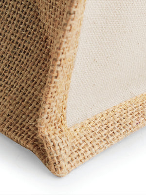 BORSA Juta Con Pannelli Laterali 30X30X19 Cm - Westford Mill - WM421 - 30X30X19 MANICO = 40 Cm - NATURALE - LacariaRicami.Store