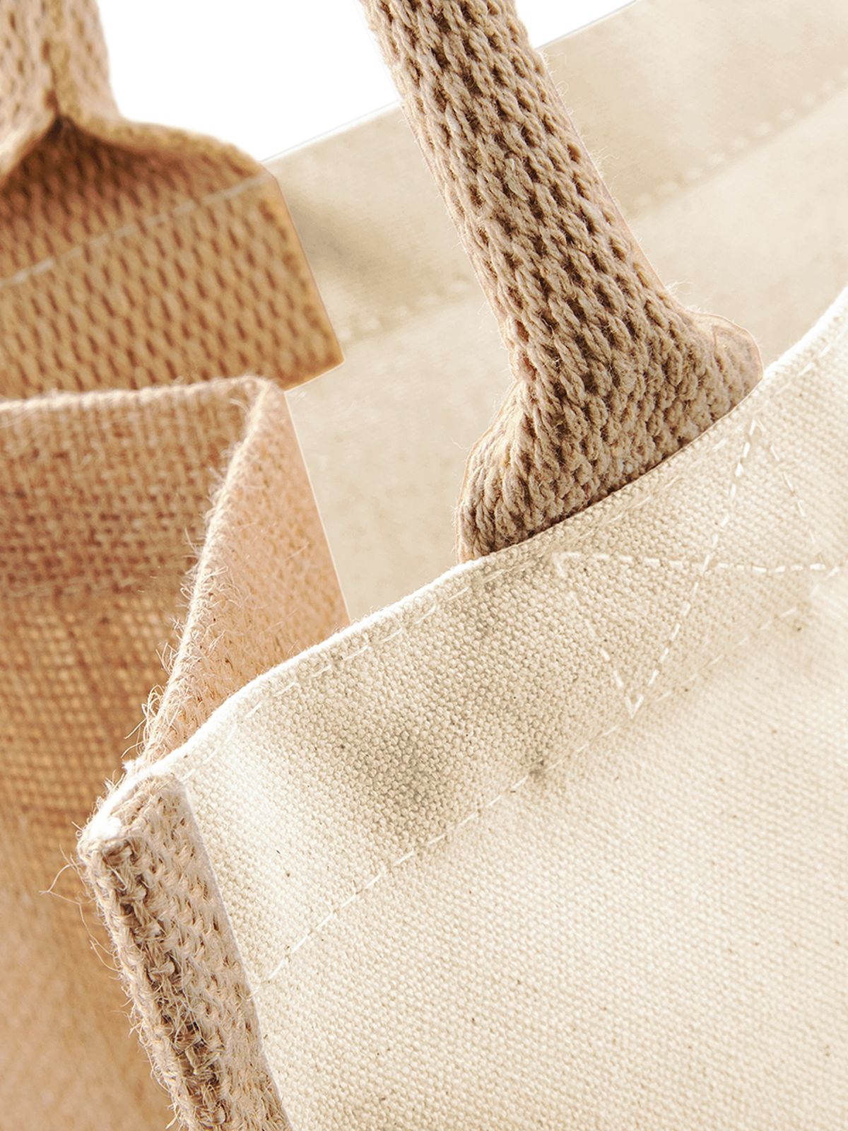 BORSA Juta Con Pannelli Laterali 30X30X19 Cm - Westford Mill - WM421 - 30X30X19 MANICO = 40 Cm - NATURALE - LacariaRicami.Store
