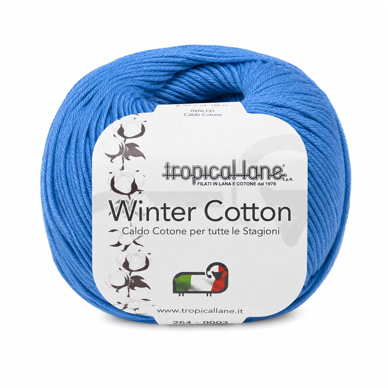 CALDO COTONE Winter Cotton - Tropical Lane - Colore: 02 - AZZURRO - by LacariaRicami.Store