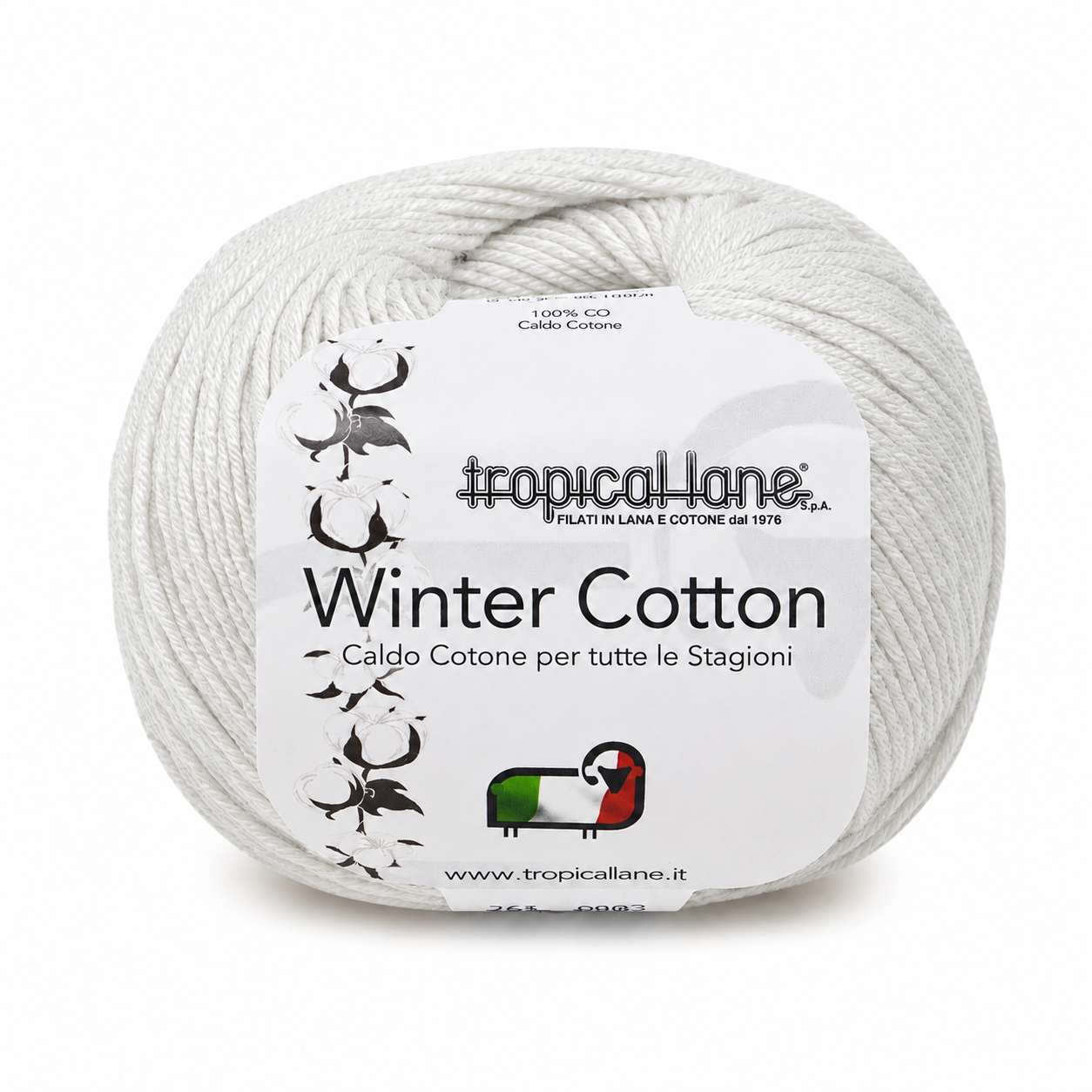 CALDO COTONE Winter Cotton - Tropical Lane - Colore: 122 - BIANCO LATTE - by LacariaRicami.Store