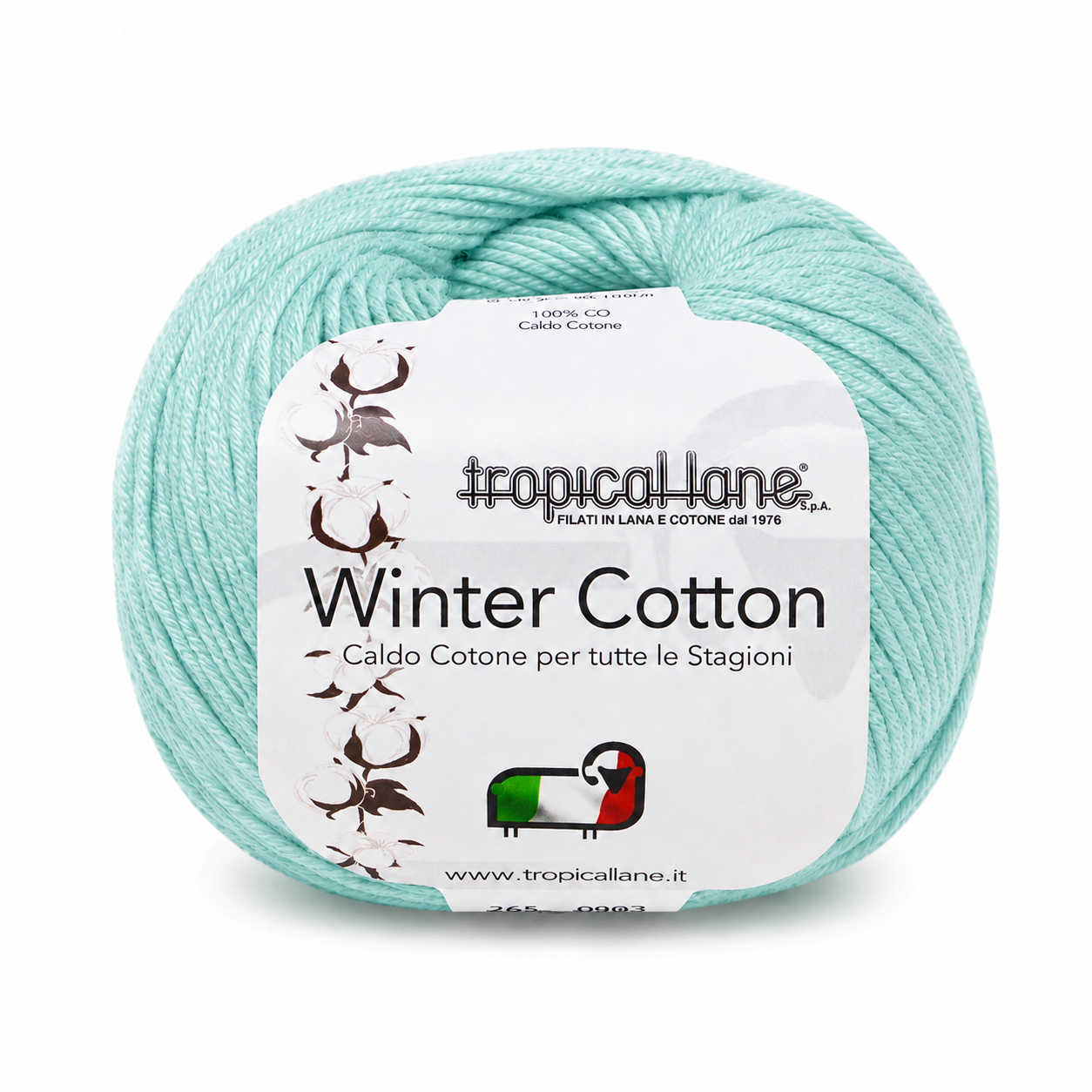 CALDO COTONE Winter Cotton - Tropical Lane - Colore: 143 - VERDE ACQUA - by LacariaRicami.Store