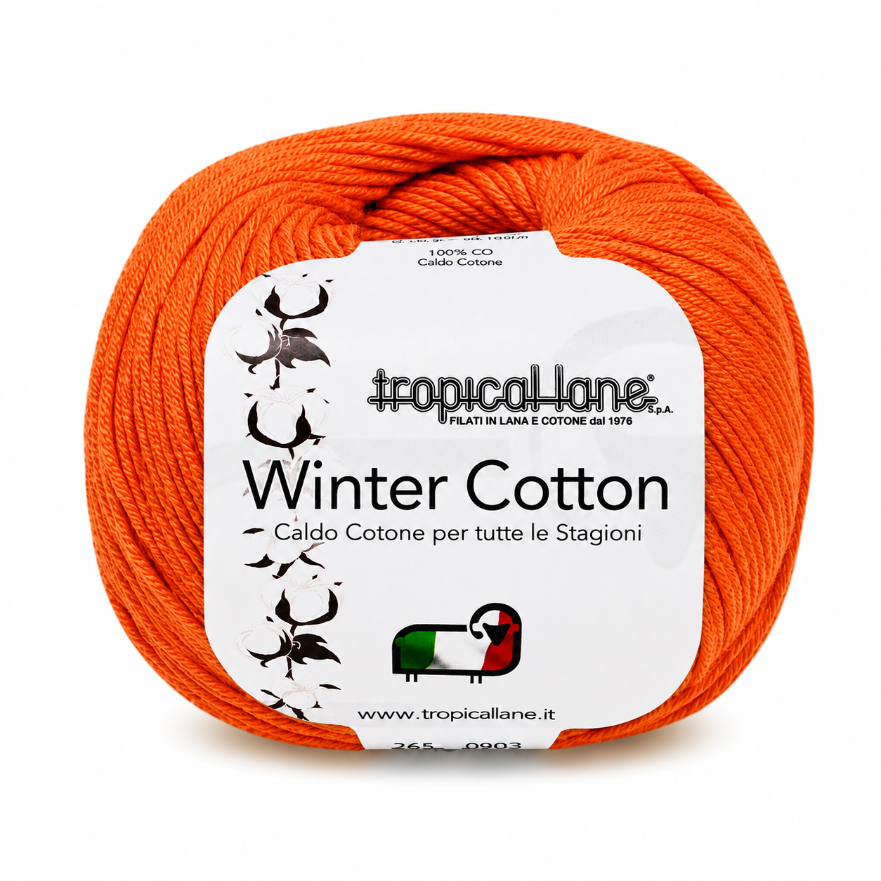 CALDO COTONE Winter Cotton - Tropical Lane - Colore: 165 - ARANCIO - by LacariaRicami.Store