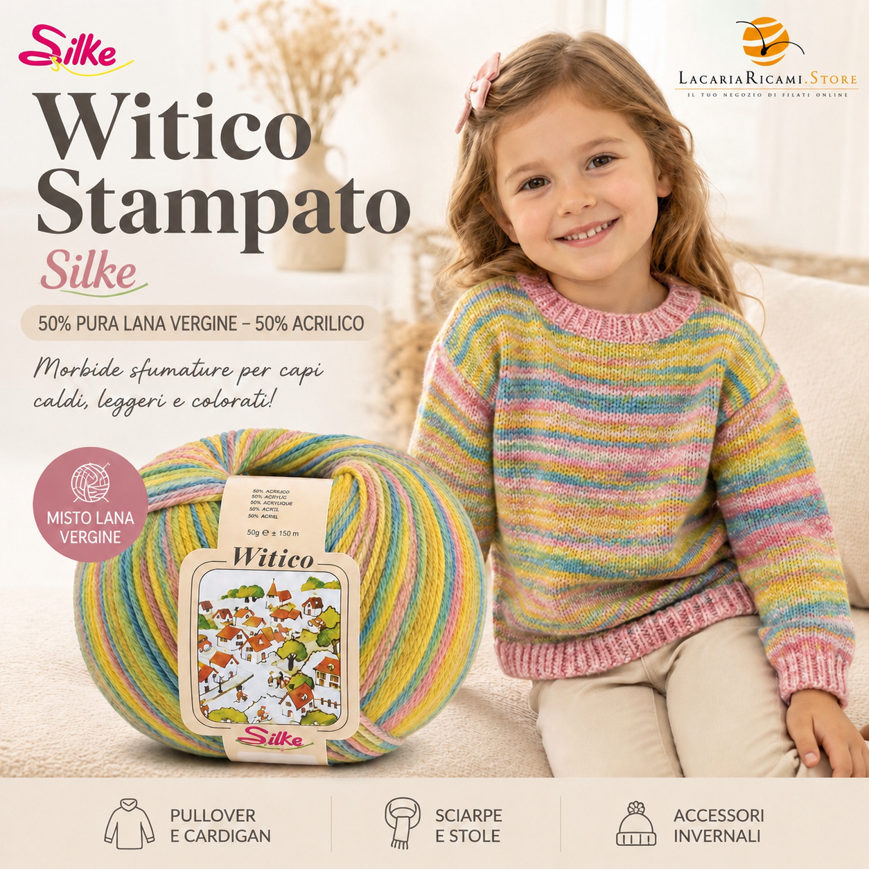 Lana Witico Stampato - Silke - Colore: - by LacariaRicami.Store