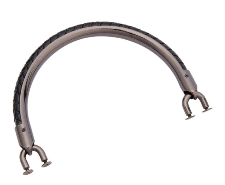 MANICO in Lega con Inserto in Ecopelle 13,5x8,5 Cm - - LacariaRicami.Store