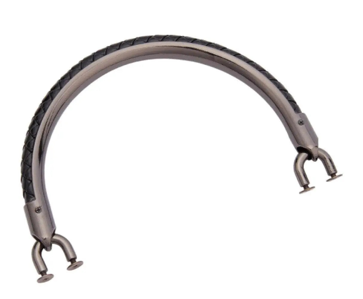 MANICO in Lega con Inserto in Ecopelle 13,5x8,5 Cm - - LacariaRicami.Store