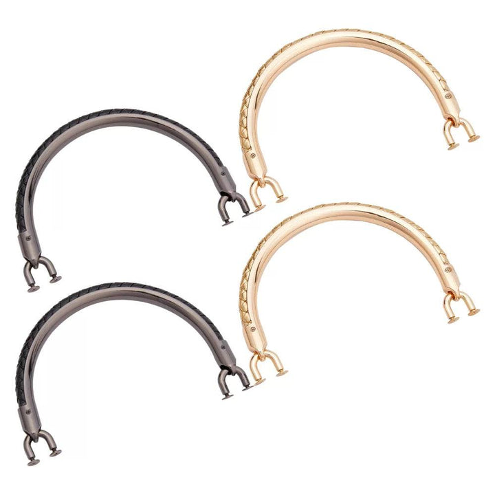 MANICO in Lega con Inserto in Ecopelle 13,5x8,5 Cm - - LacariaRicami.Store