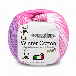 CALDO COTONE Winter Cotton Print - Tropical Lane - Colore: 102 - rosa rosa chiaro ciclamino - by LacariaRicami.Store