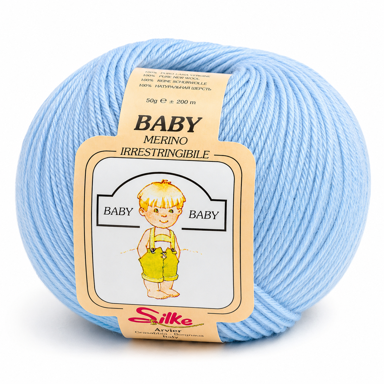 Lana Baby Merino - Silke - Colore: 102 - CELESTE BABY - by LacariaRicami.Store
