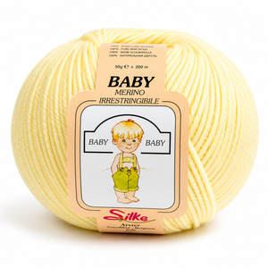 Lana Baby Merino - Silke - Colore: 104 - GIALLINO - by LacariaRicami.Store
