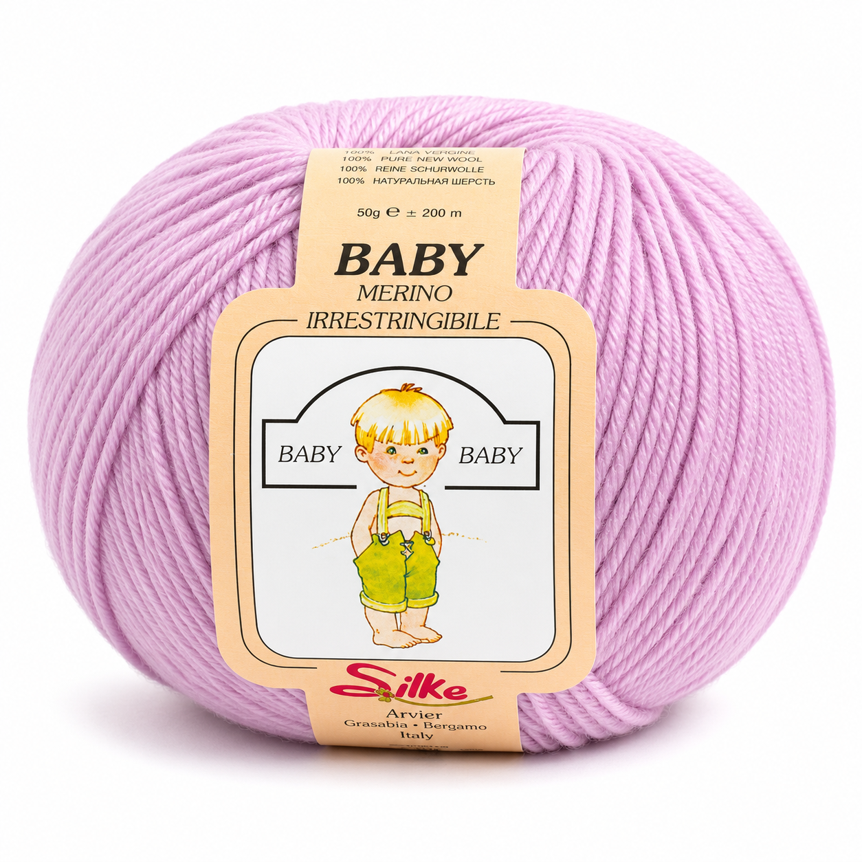 Lana Baby Merino - Silke - Colore: 230 - GLICINE - by LacariaRicami.Store