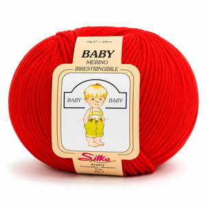 Lana Baby Merino - Silke - Colore: 570 - ROSSO - by LacariaRicami.Store
