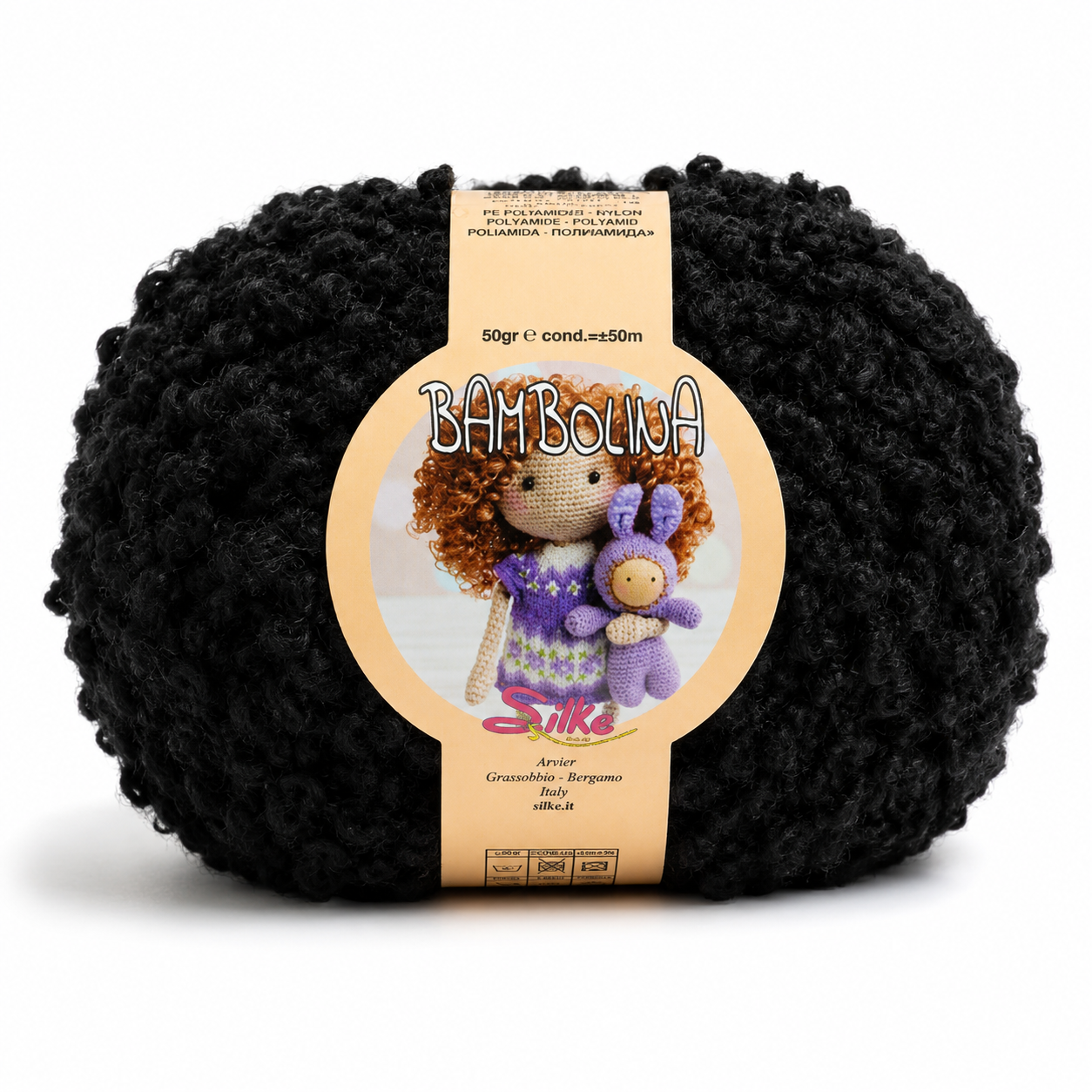 Lana Bambolina - Silke - Colore: 200 - NERO - by LacariaRicami.Store