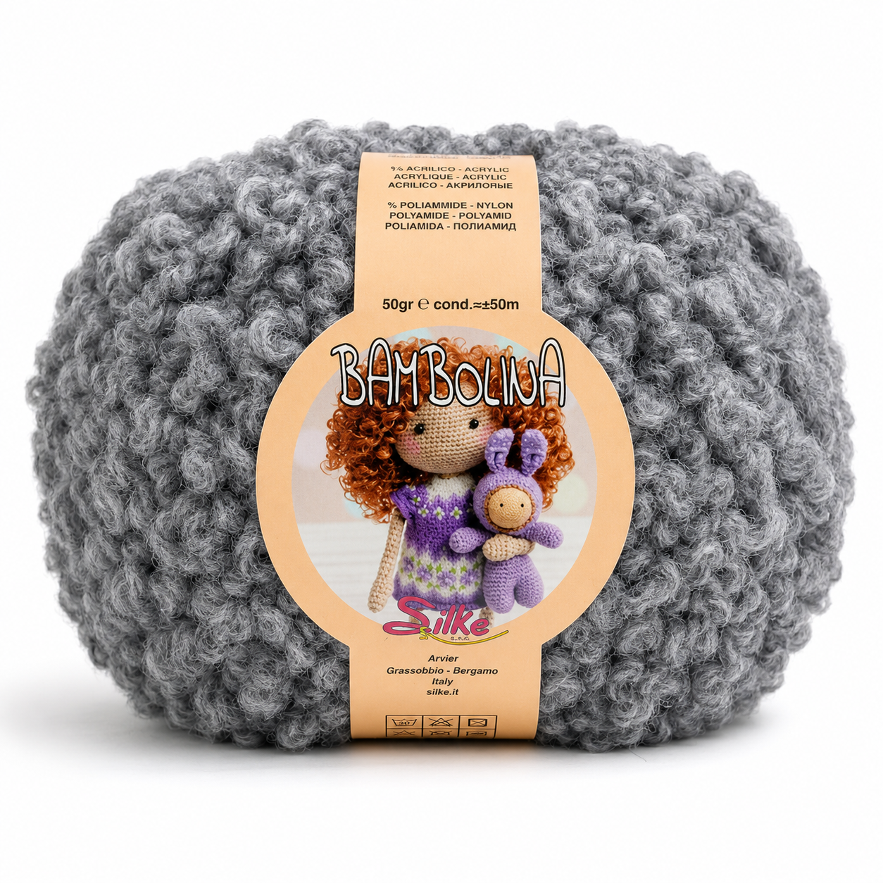 Lana Bambolina - Silke - Colore: 843 - GRIGIO SCURO - by LacariaRicami.Store