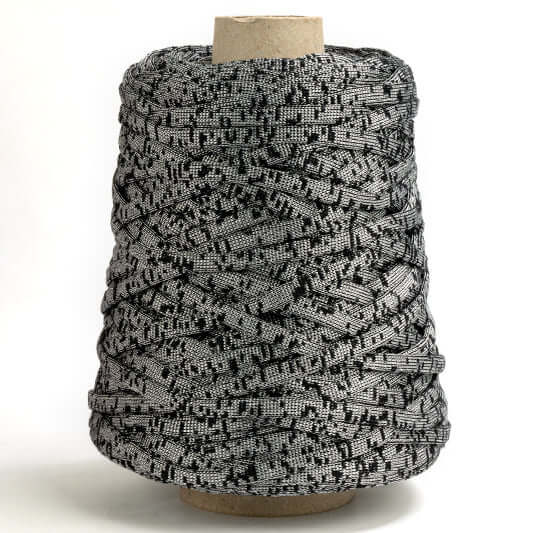 Fettuccia BANG - Bertagna Filati - Colore: 128 - NERO GRIGIO ARGENTO - by LacariaRicami.Store
