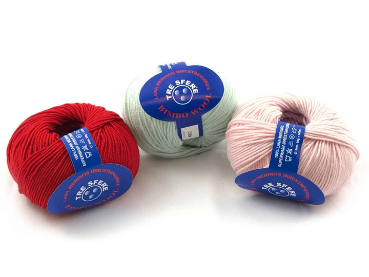 Lana BIMBO MERINOS EXTRAFINE - Tre Sfere - - LacariaRicami.Store