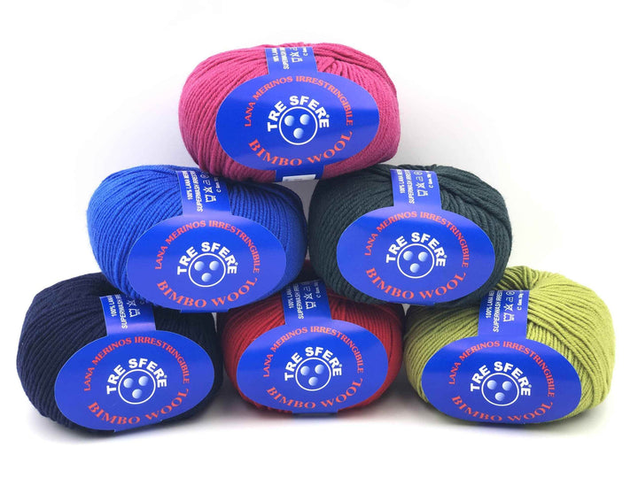 Lana BIMBO MERINOS EXTRAFINE - Tre Sfere - - LacariaRicami.Store