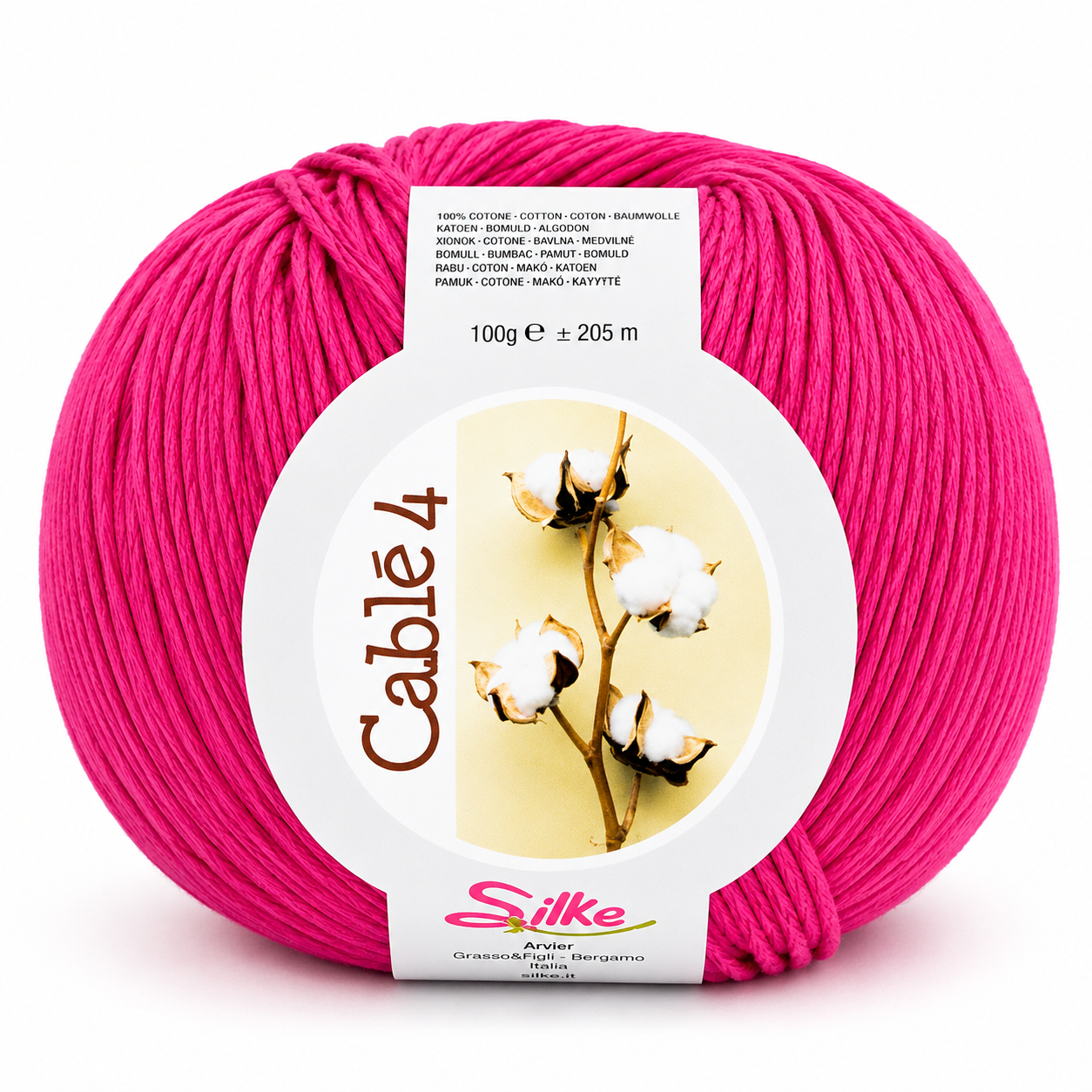 Cotone Cablé 4 - Silke - Colore: 33 - FUCSIA - by LacariaRicami.Store