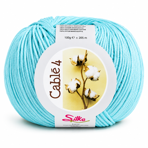Cotone Cablé 4 - Silke - Colore: 60 - ACQUA - by LacariaRicami.Store