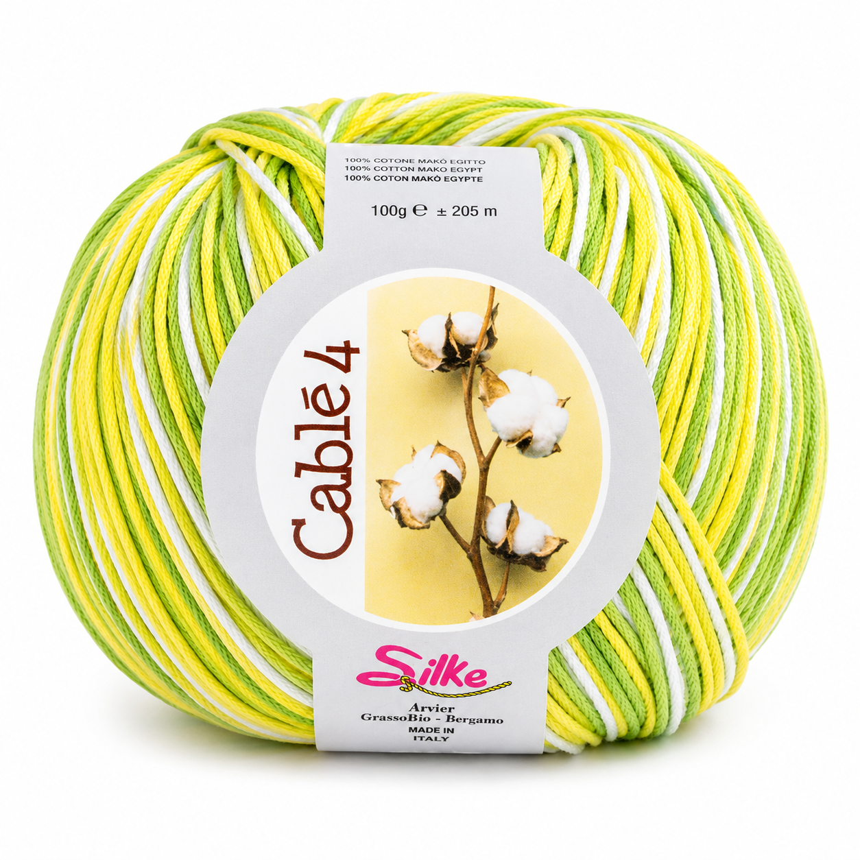 Cotone Cablé 4 Sfumato - Silke - Colore: 811 - VERDE GIALLO SFUMATO - by LacariaRicami.Store