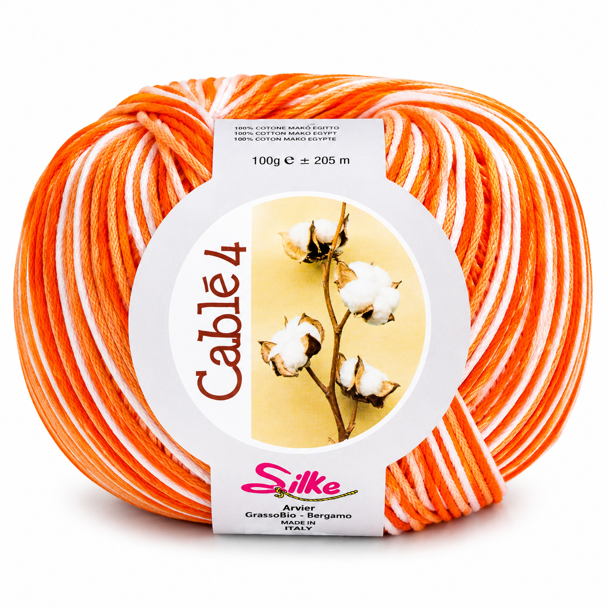Cotone Cablé 4 Sfumato - Silke - Colore: 812 - ARANCIO SFUMATO - by LacariaRicami.Store