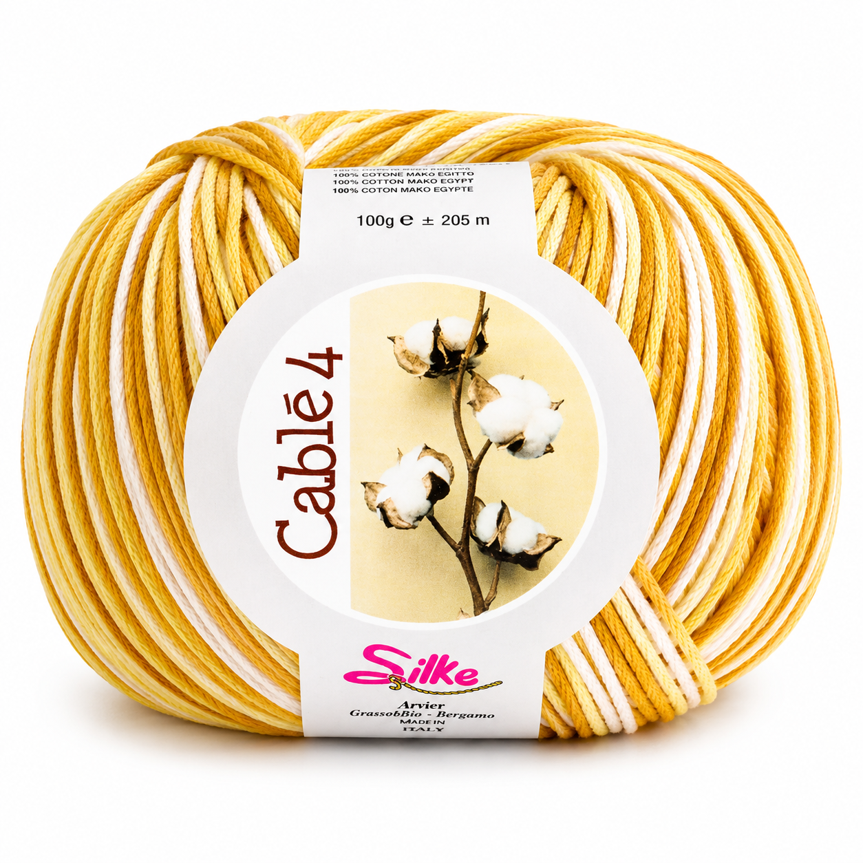 Cotone Cablé 4 Sfumato - Silke - Colore: 813 - GIALLO SFUMATO - by LacariaRicami.Store