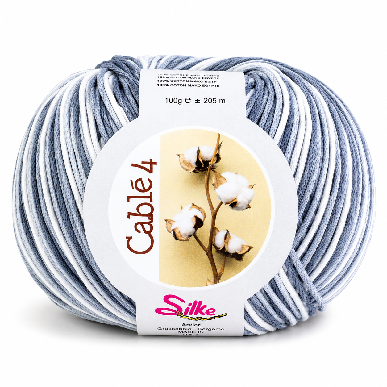 Cotone Cablé 4 Sfumato - Silke - Colore: 815 - GRIGIO SFUMATO - by LacariaRicami.Store