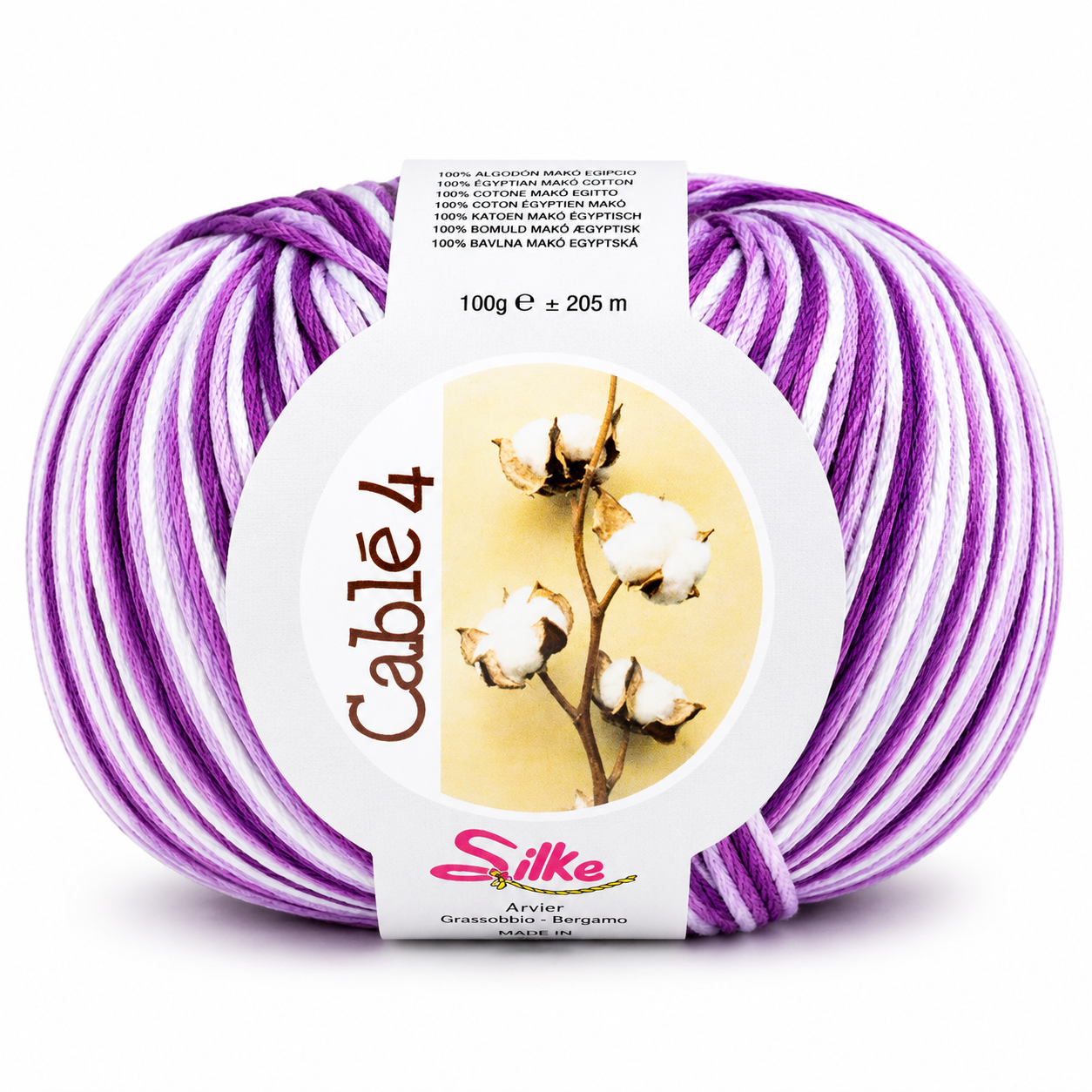 Cotone Cablé 4 Sfumato - Silke - Colore: 820 - VIOLA SFUMATO - by LacariaRicami.Store