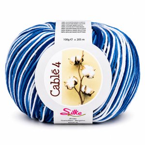 Cotone Cablé 4 Sfumato - Silke - Colore: 821 - BLU SFUMATO - by LacariaRicami.Store