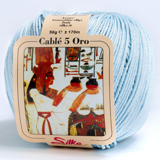 Cotone CABLE' 5 ORO - Silke - 02 - AZZURRO - LacariaRicami.Store