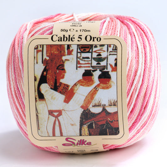 Cotone Cablé 5 Oro Sfumato - Silke - 90 - ROSA SFUMATO - LacariaRicami.Store