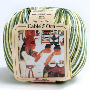 Cotone Cablé 5 Oro Sfumato - Silke - 97 - VERDE SFUMATO - LacariaRicami.Store